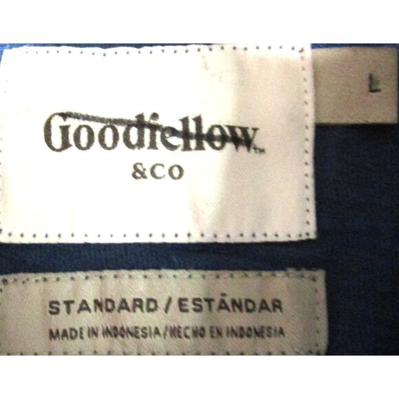 Goodfellow & Co. Men's Blue Polo Shirt Size Large Short Sleeves Cotton Pocket - Picture 3 of 4